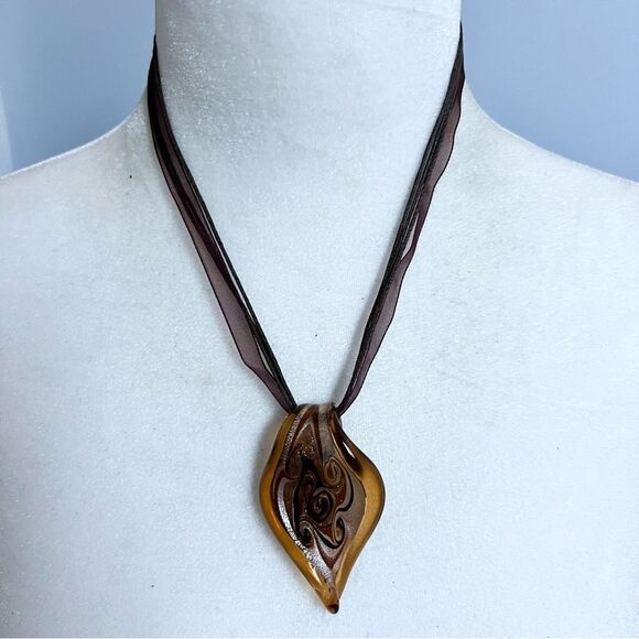 Art glass pendant handmade necklace - Picture 1 of 7
